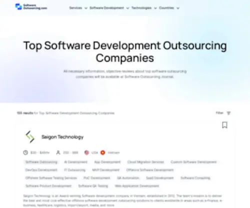 Softwareoutsourcing.com(Software Outsourcing Services) Screenshot