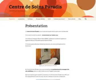 Soinsparadis.com(Centre de Soins Paradis) Screenshot