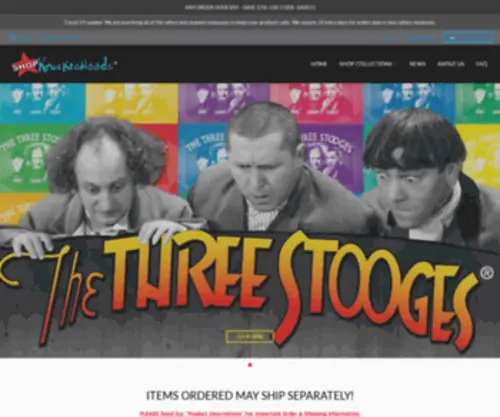 Soitenlystooges.com(The Official Three Stooges Store) Screenshot