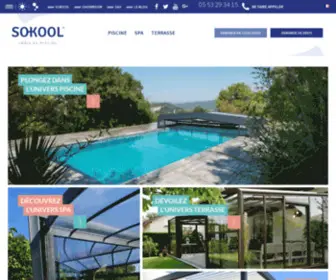 Sokool.fr(Fabricant français d’abris de Piscine) Screenshot