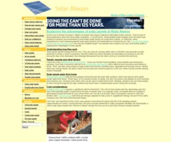 Solaralways.com(Exploring the advantages of solar panels at Solar Always) Screenshot