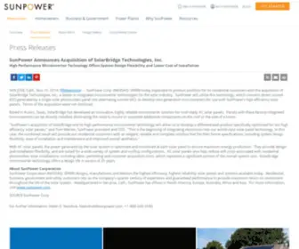 Solarbridgetech.com(SunPower Announces Acquisition of SolarBridge Technologies) Screenshot