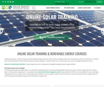 Solarenergytraining.org(Solar Energy International's (SEI)) Screenshot