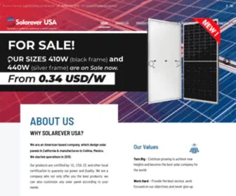 Solareverusa.com(Import, distribution and direct sales of solar panels) Screenshot