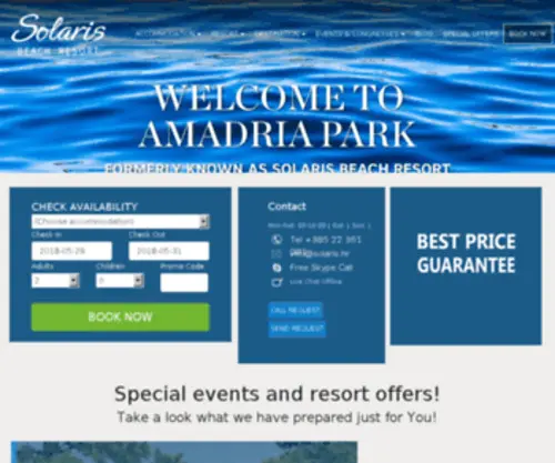 Solarishotelsresort.com(Amadria Park Official Web) Screenshot