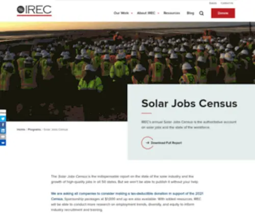 Solarjobscensus.org(IREC's annual Solar Jobs Census) Screenshot