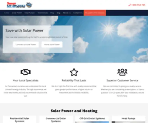 Solarsquad.com.au(Solar systems (solar hot water & solar power)) Screenshot