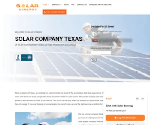 Solarsynergy.net(Solar Company Texas) Screenshot
