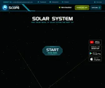 Solarsystemscope.com(Online 3D simulation of the Solar System and night sky in real) Screenshot