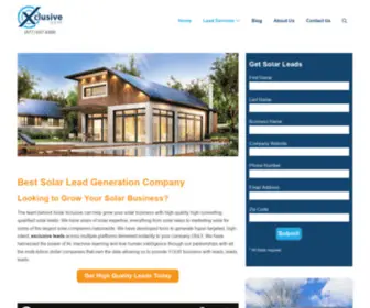Solarxclusive.com(100% Exclusive Solar Leads. Solar Xclusive) Screenshot