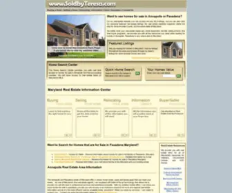 Soldbyteresa.com(Homes for Sale in Annapolis and Pasadena plus Anne Arundel County Real Estate) Screenshot