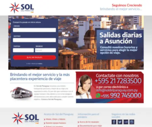 Soldelparaguay.com.py(Sol del Paraguay // Bienvenidos a nuestro sitio web) Screenshot