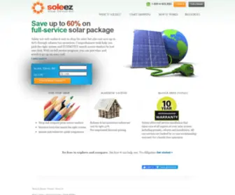 Soleez.com(The easy way to compare and shop Solar power for your home and business) Screenshot