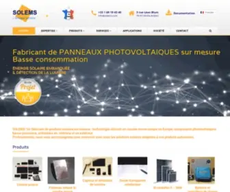 Solems.com(Fabricant panneau photovoltaïque basse consommation silicium PIPV) Screenshot