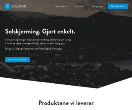 Solinor.no(Solskjerming i Oslo og Bergen) Screenshot