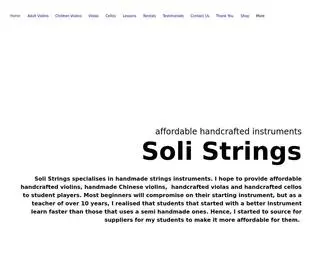 Solistrings.com(Handmade Violin Strings) Screenshot