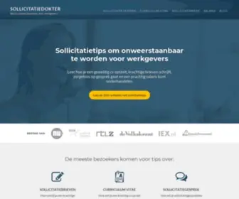 Sollicitatiedokter.nl(Sollicitatietips om onweerstaanbaar te worden voor werkgevers Sollicitatiedokter) Screenshot
