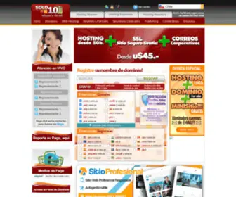 Solo10.cl(Registro de Dominios y Web Hosting) Screenshot