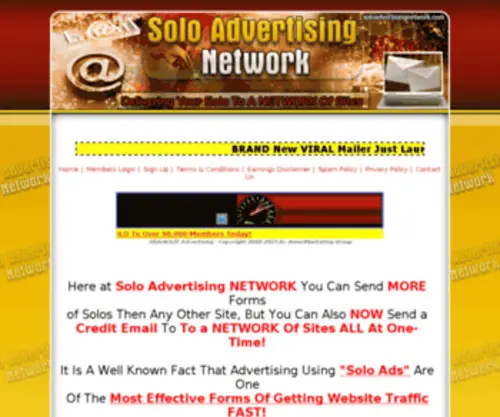 Soloadvertisingnetwork.com(Solo Advertising Network) Screenshot