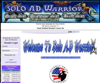 Soloadwarrior.com(Solo AD Warrior) Screenshot