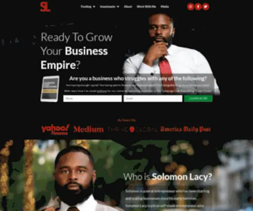 Solomonlacy.com(Educating business owners obtain over $50 Million + in funding YTD with Solomon Lacy) Screenshot