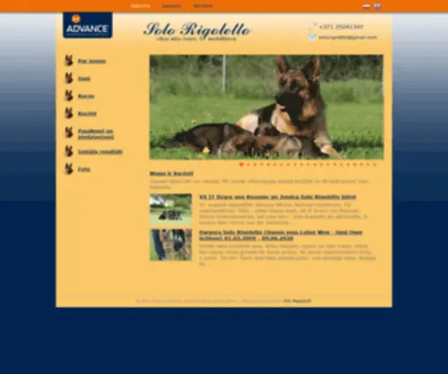 Solorigoletto.lv(Vācu suņu audzētava) Screenshot