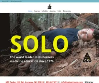 Soloschools.com(SOLO Schools The Oldest Continuously Operating School of Wilderness Medicine in the World) Screenshot