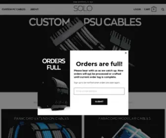 Solosleeving.com(Handcrafted Custom Sleeved PC Cables) Screenshot