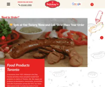 Soloways.ca(Soloway's Hot Dog Factory in Toronto) Screenshot