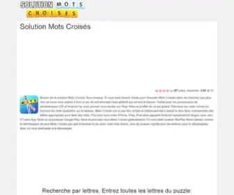 Solutionmotscroises.com(Solution Mots Croisés) Screenshot
