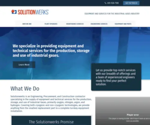 Solutionwerks.com(Equipment and services for the industrial gases industry) Screenshot