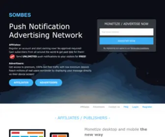 Sombes.com(Push Notification Ad Network) Screenshot