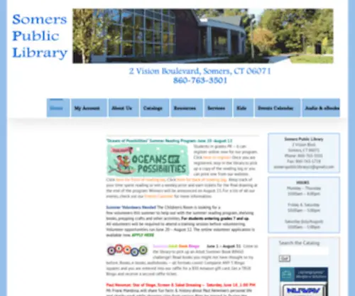 Somerspubliclibrary.org(Somers Public Library) Screenshot