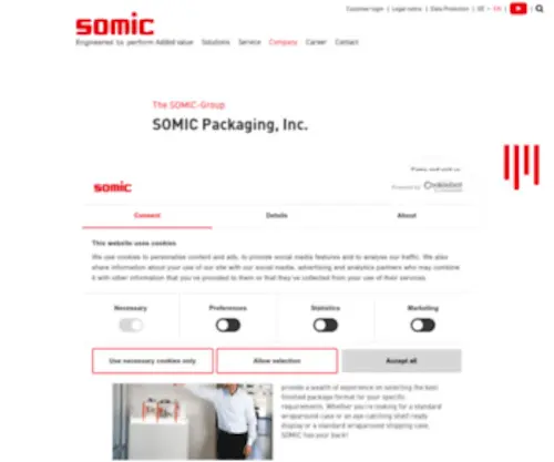 Somic.us(SOMIC packaging machines for carton end) Screenshot