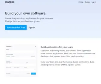 Sonadier.com(Build drag) Screenshot