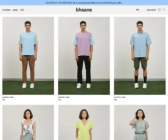 Sonam.com(Bhaane is a contemporary clothing company for conscious urban millennial) Screenshot