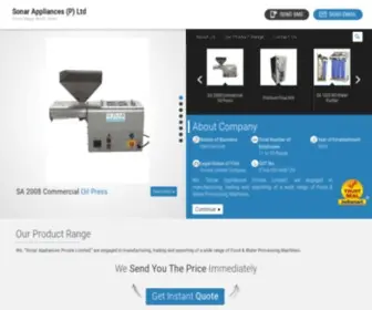 Sonarappliances.in(Sonar Appliances (P) Ltd) Screenshot