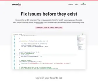 Sonarlint.org(SonarLint is an IDE extension) Screenshot