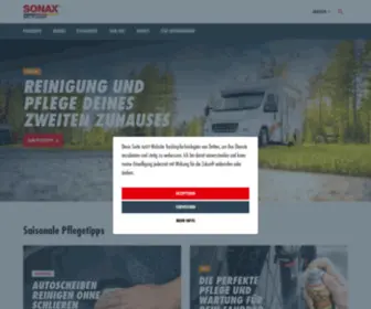 Sonax.biz(Autopflege, Polituren & Waschanlagenprodukte von SONAX) Screenshot