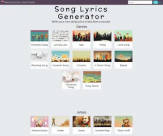 Song-Lyrics-Generator.org.uk(Song Lyrics Generator) Screenshot