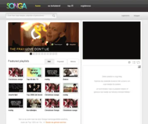 Songa.nl(Gemakkelijk Youtube playlists maken) Screenshot
