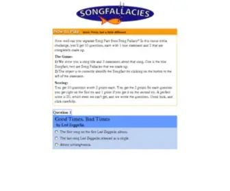 Songfallacies.com(Song Fallacies Music Trivia) Screenshot