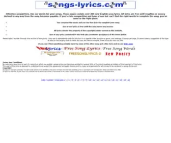 Songs-Lyrics.com(Song lyrics free lyrics for your tunes) Screenshot