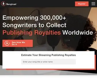 Songtrust.com(Music Publishing Administration) Screenshot