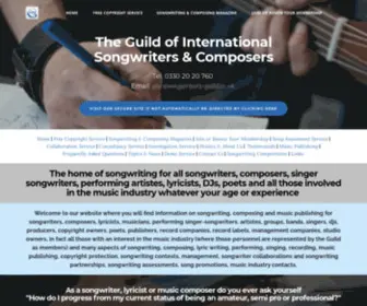 Songwriters-Guild.co.uk(The Guild of International Songwriters &amp; Composers) Screenshot