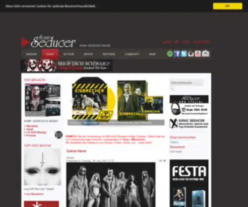 Sonicseducer.de(Sonic Seducer Magazin) Screenshot