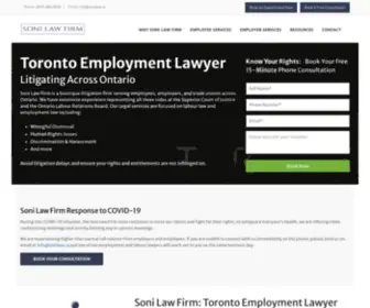 Sonilaw.ca(Top Employment Lawyer) Screenshot