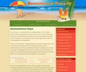 Sonnenbrand-Tipps.de(Tipps zur Vorbeugung und Behandlung) Screenshot