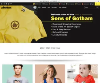 Sonsofgotham.com(Shop Superhero T) Screenshot