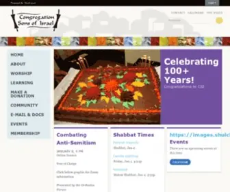 Sonsofisrael.com(Congregation Sons of Israel) Screenshot